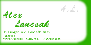 alex lancsak business card