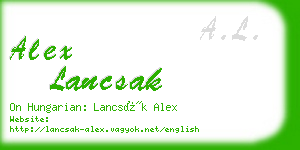 alex lancsak business card